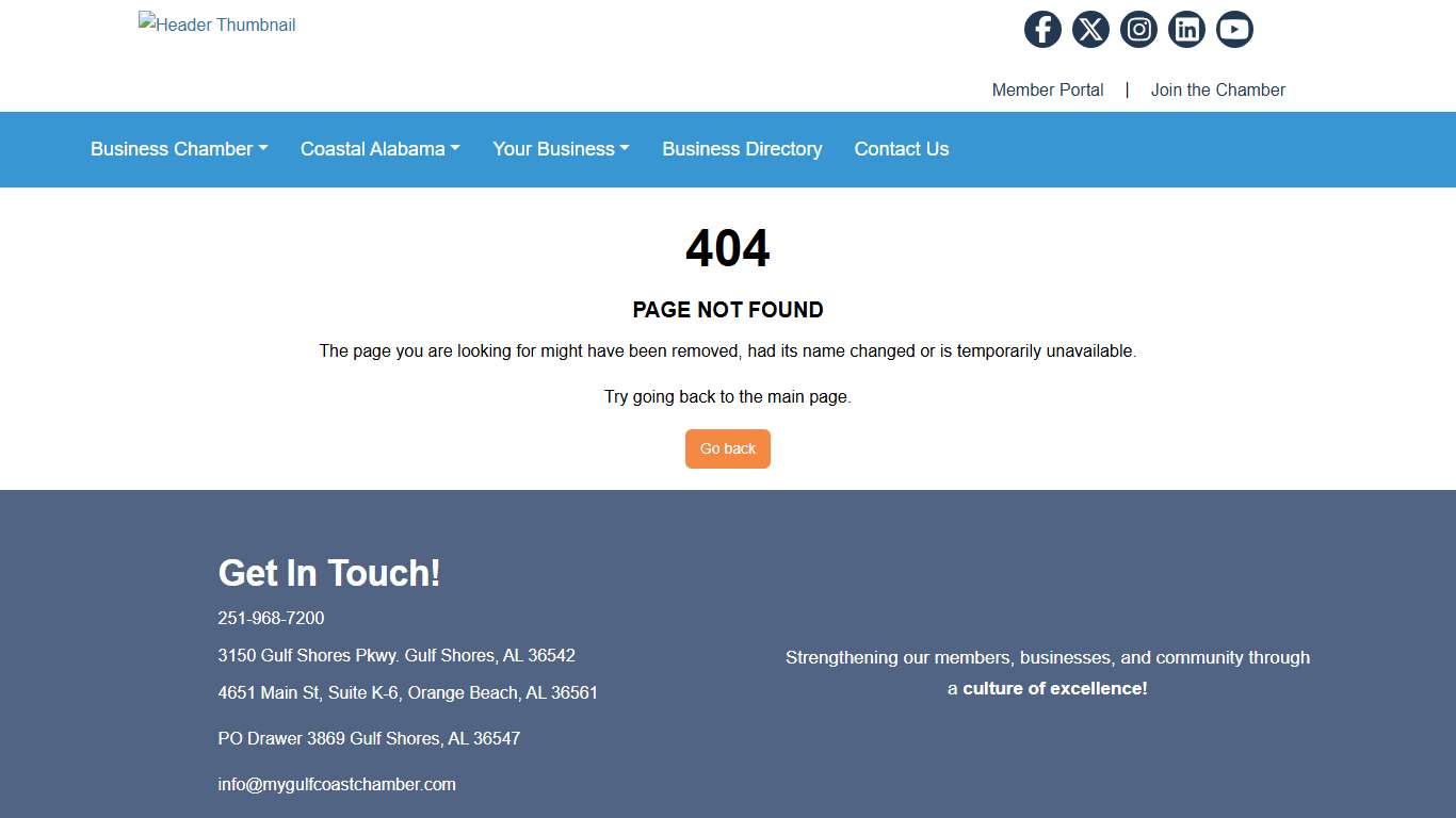 Coastal Alabama Business Chamber Not Found